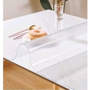 Frosted Table Cover Protector 19 x 54 Inch, 1.5mm Thick Plastic Tabletop Protect